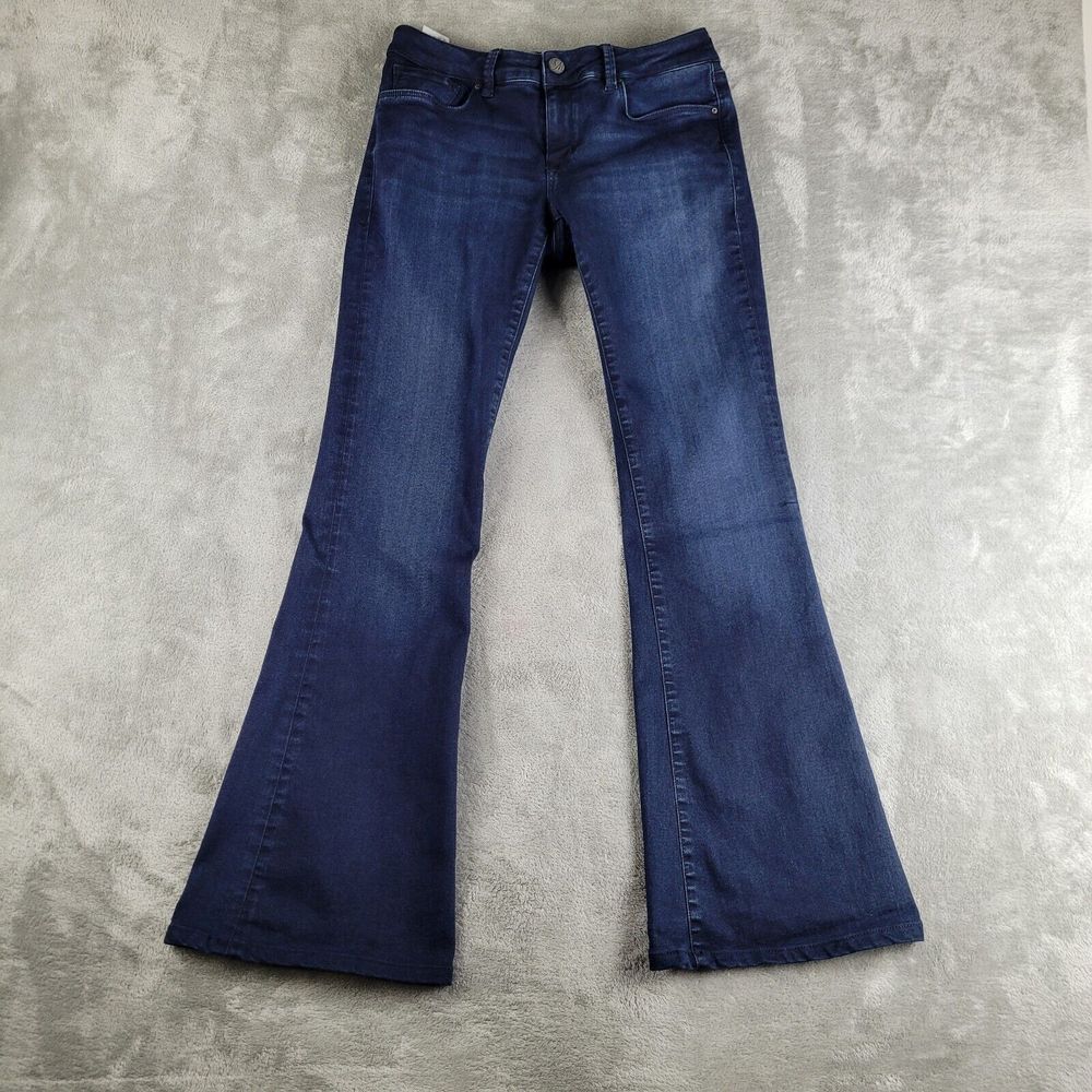Mavi Jeans Womens 28/32 Blue Denim Stretch Peace‎ Mid Rise Flare Y2K 90s Boho